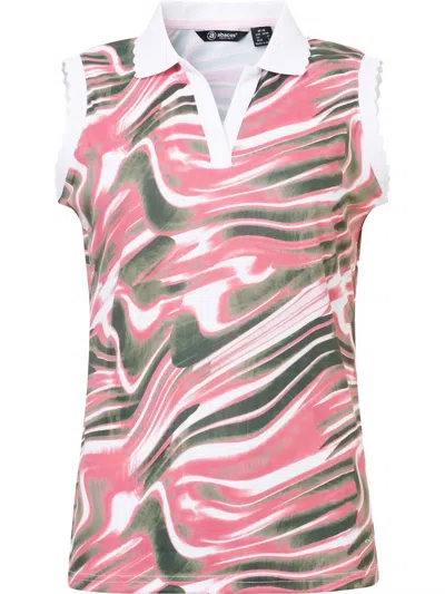 Abacus Sportswear Us Women's Victoria Drycool Sleeveless Polo In Energy In Pink