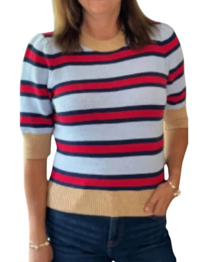 Thml Stripe Short Sleeve Sweater In Multi In Multi