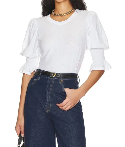 Nation Ltd Cadence Drama Sleeve Tee In White In White