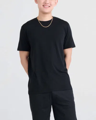 Saxx Droptemp Cooling Cotton Tee In Black In Blue