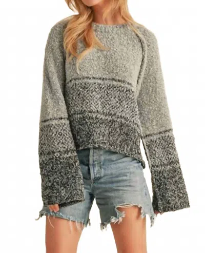 Aemi + Co Fraya Wide Sleeves Sweater In Gray/black In Gray