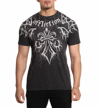 Affliction Skeleton Tee In Black In Black