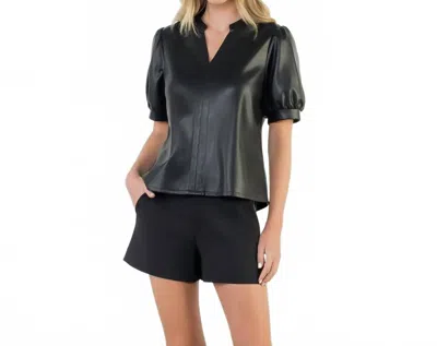 Thml Mollie Puff Sleeve Blouse In Black In Black