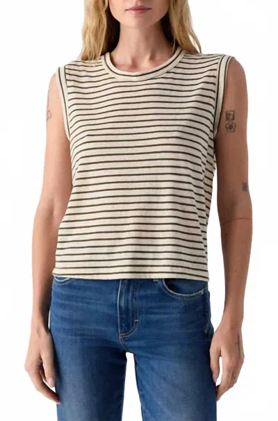 Amo Sleeveless Love Tee In Reseda Stripe In Multi