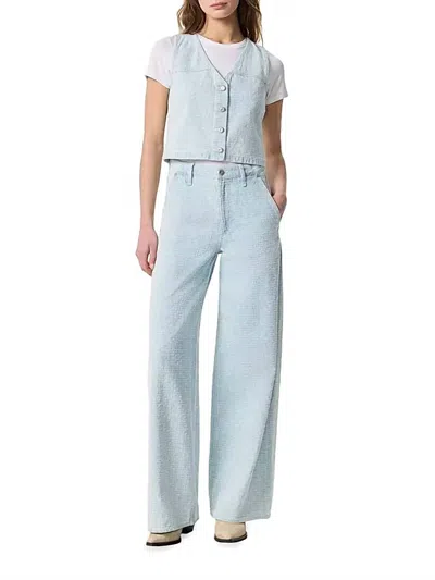 Rag & Bone Juliana Textured Denim Vest In Sky Tweed In Blue