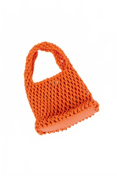 Hat Attack Lizzie Cotton Mini Bag In Orange