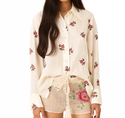 Alix Of Bohemia Dana Little Rosebud Shirt In Ivory In White