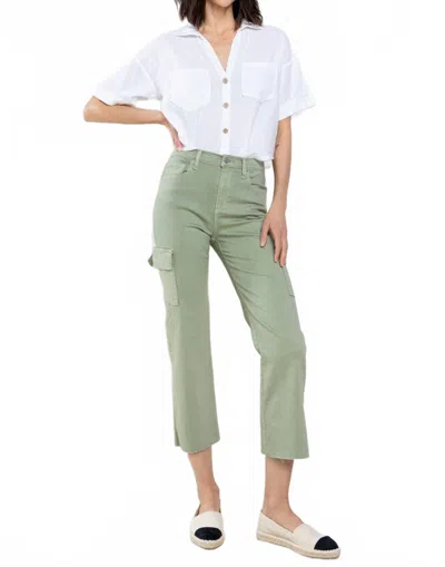 Sneak Peek Women's High Rise Crop Cargo Pants In Green In Green