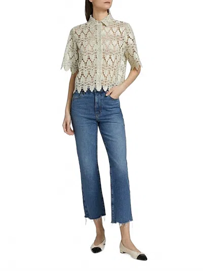 Frame The Ruler Crop Frayed High-rise Slim-leg Jeans In Dark Denim In Neutral