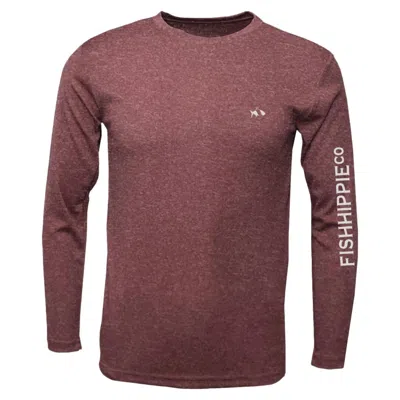 Fish Hippie Co Men's Allday Sun Crew Tee In Hermosa Heather In Pink