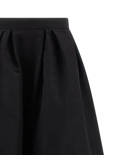 Carolina Herrera High Waist Wide Leg Pleated Trousers In Black