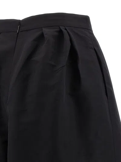 Carolina Herrera High Waist Wide Leg Pleated Trousers In Black
