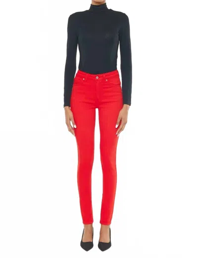 Kancan Gia High Rise Super Skinny Jeans In Red