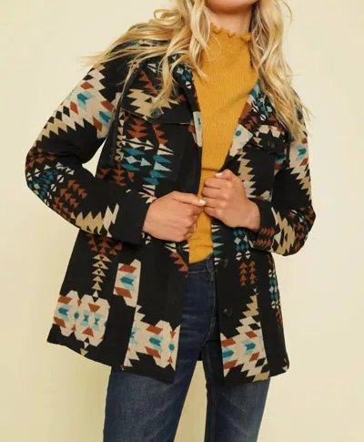 Mystree Shirley Aztec Print Jacket In Multi In Black