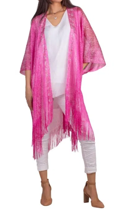 Gigi Moda Spiaggia Open Front Kimono In Hot Pink In Pink