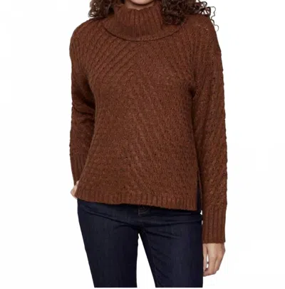 Charlie B Diagonal Cable Sweater In Sepia In Brown