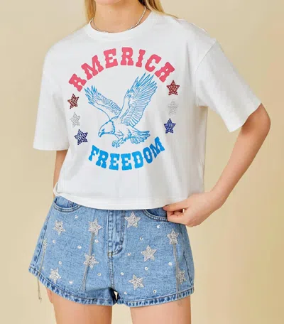 Main Strip Freedom Graphic Tee In White In White