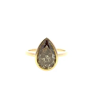 Aamiaa Women's Pear Shape Lab Grown Diamond Ring In 14k Yellow Gold In Gold