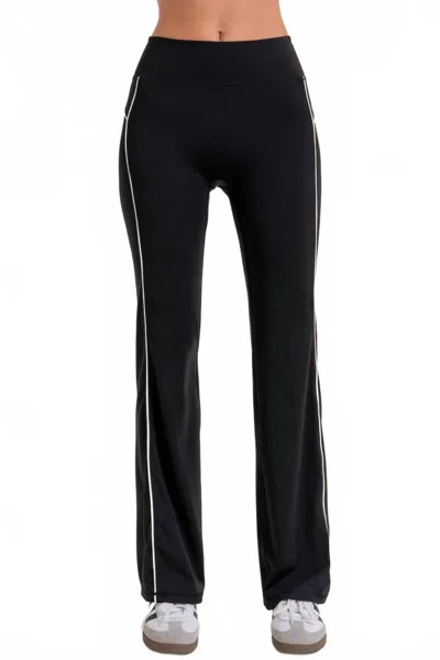Active Usa Never Better Piping Detail Pants In Black In Black