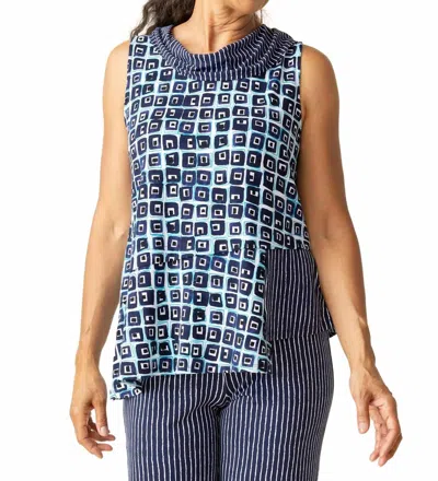 Habitat Mixed Cowl Tank Top In Navy In Blue