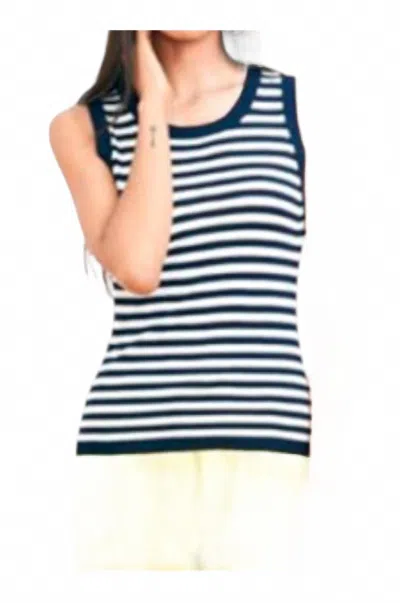 Jumper1234 Little Stripe Daisy Tank Top In Navy & White In Blue