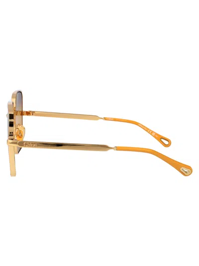 Chloé Chloe Squared Sunglasses Ch0324 S 001 In Gold