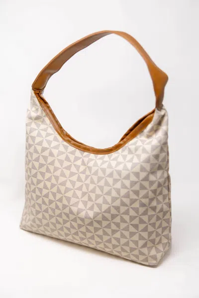 Zenana Women's Deana Triangle Print Hobo Bag In Cream In White