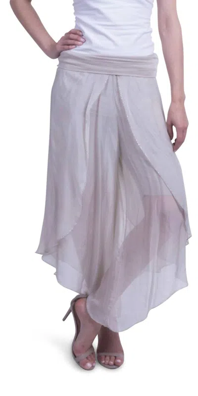 Gigi Moda Selena Wide Leg Silk Pants In Cream In White