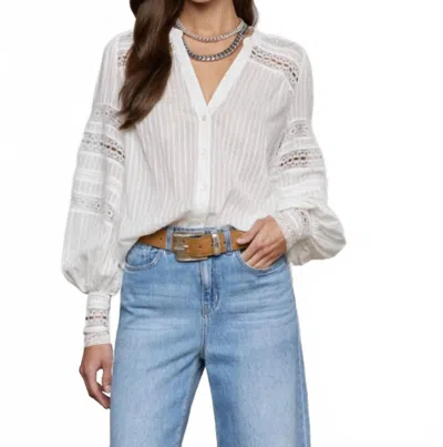 L'agence Kiera Trim Blouse In White In White