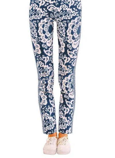 Gretchen Scott Gripeless Pull On Flora Pant In Navy In Blue