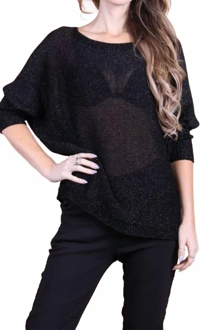 Gigi Moda Serata Batwing Sweater In Black In Black
