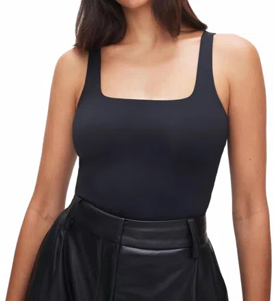 Good American Scuba Modern Tank Bodysuit In Black In Black