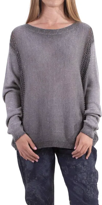 Gigi Moda Vena Scoop Neck Sweater In Gray In Gray