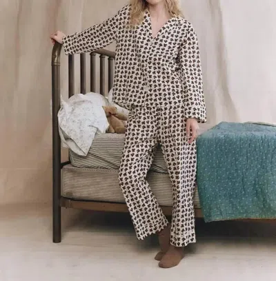 The Great Horse Medallion Print Pajama Shirt In Cream In White