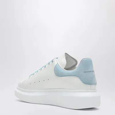 Alexander Mcqueen Oversize Sneakers In White And Light Blue Calf Leather In Multi