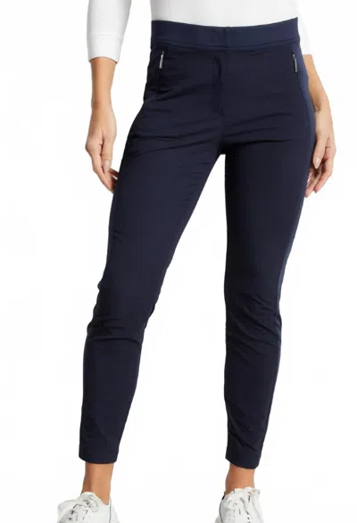 Anatomie Ipant Hybrid Zip Front Slim Fit Pant In Navy In Blue