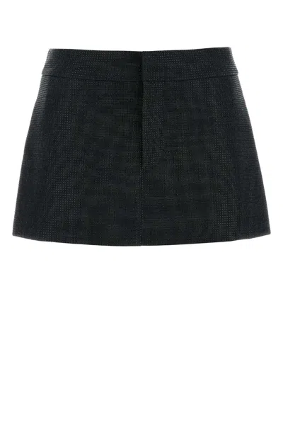 Alexander Wang Women Embellished Wool Blend Shorts In Black