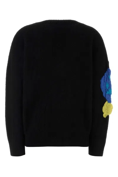 Blumarine Women Black Stretch Nylon Blend Cardigan In Multi