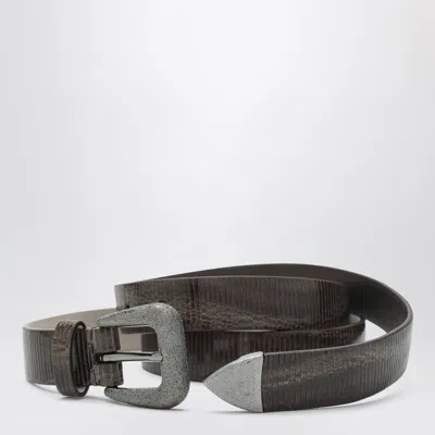 Brunello Cucinelli Olive-green Leather Belt Women In Green