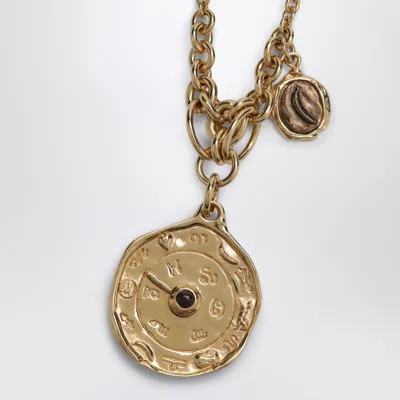 Chloé Zodiac Pendant Necklace Chain Link In Gold