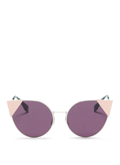 Shop Fendi 'lei' Flat Metal Cat Eye Sunglasses