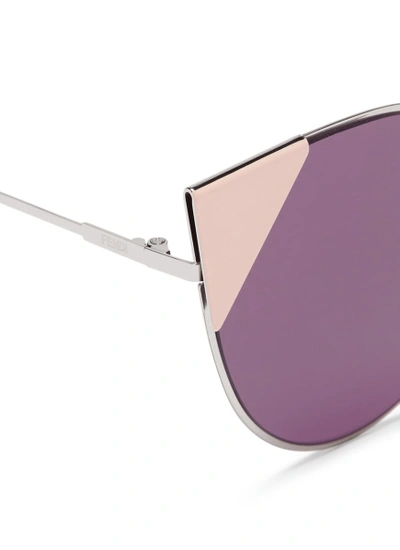 Shop Fendi 'lei' Flat Metal Cat Eye Sunglasses