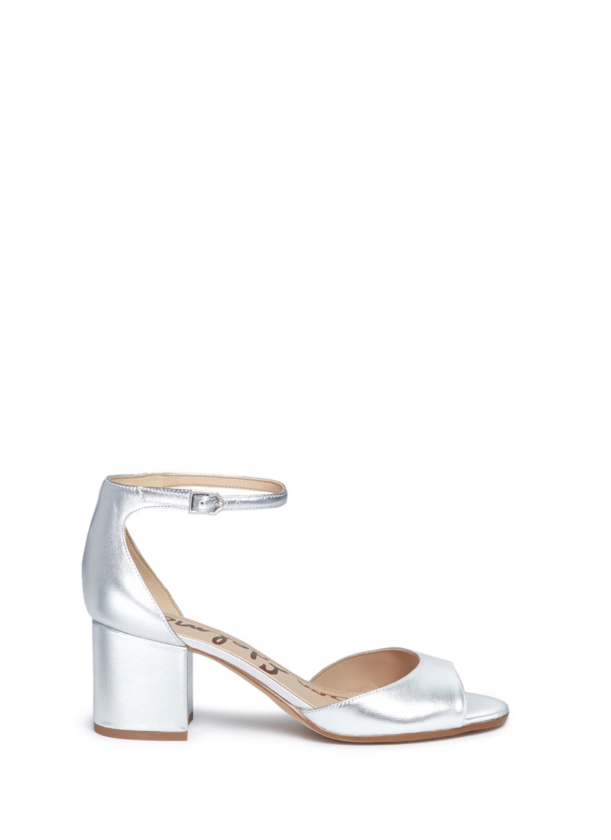 sam edelman silver block heel