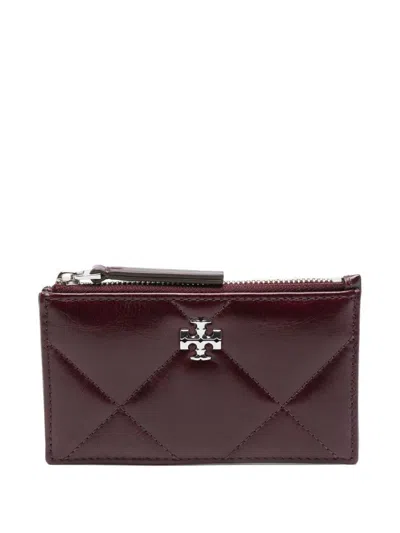 Tory Burch Kira Leather Card Case In Red