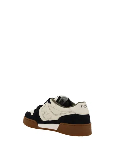 Fendi Match Leather And Suede Sneakers In Multi