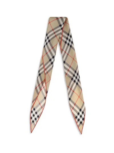 Burberry Silk Check Scarf In Multi