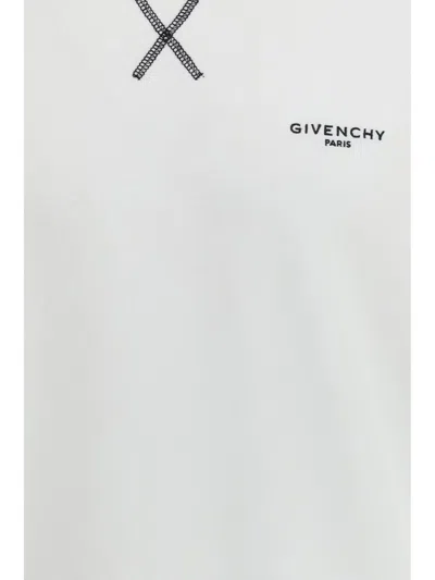 Givenchy White Couture Seam Sweatshirt With Embroidered Logo Men In White