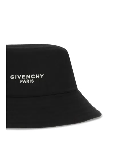 Givenchy Men Black Cotton Blend Bucket Hat In Black