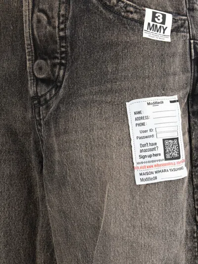 Miharayasuhiro Black Cotton Jeans Denim In Gray