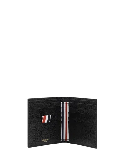 Thom Browne Black Calf Leather Bos Taurus Wallet In Black